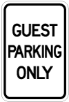 guest parking only sign